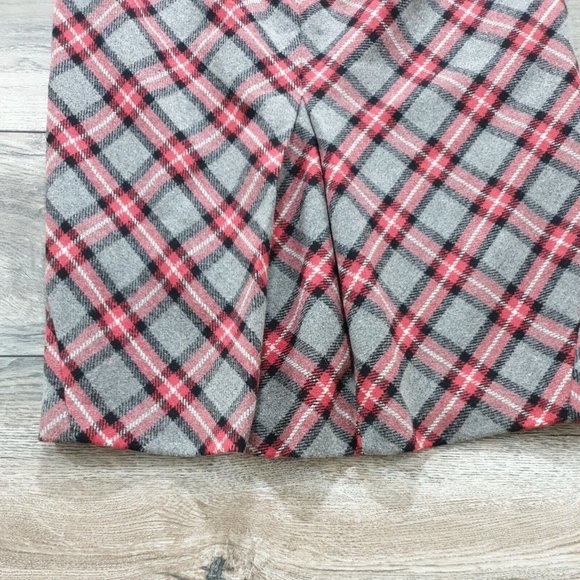 The Limited Womens 28" Waist Skirt ZRed Gray Plaid Wool Size 0 Lined Winter - Picture 6 of 10